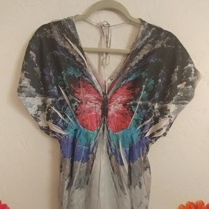 Multi colored butterfly top/blouse👚/shirt👕
